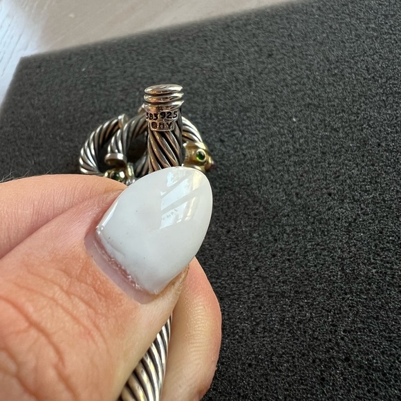 DAVID YURMAN PINK & GREEN STATION BANGLE 14k GOLD - Picture 6 of 7